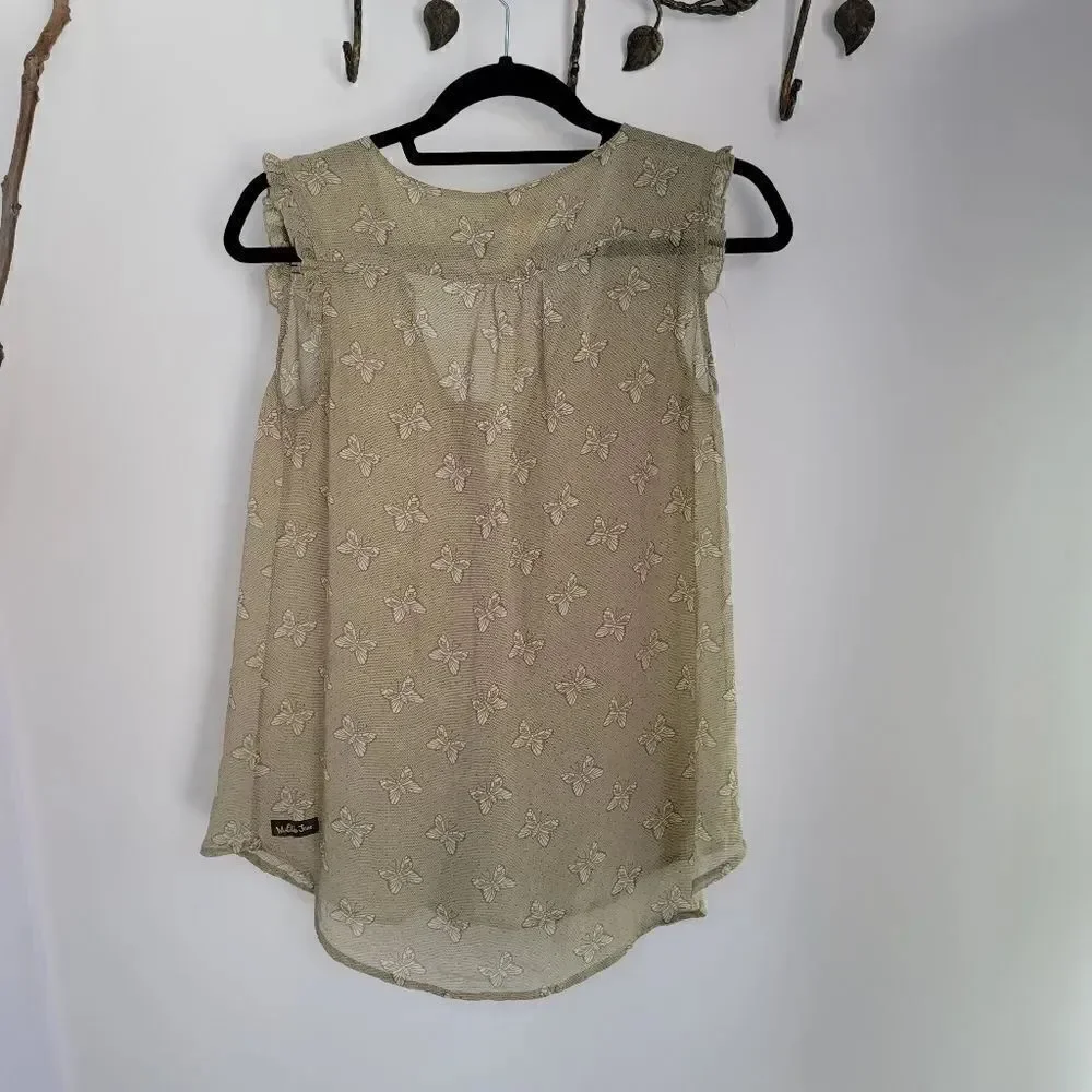 Matilda jane sleeveless butterfly blouse